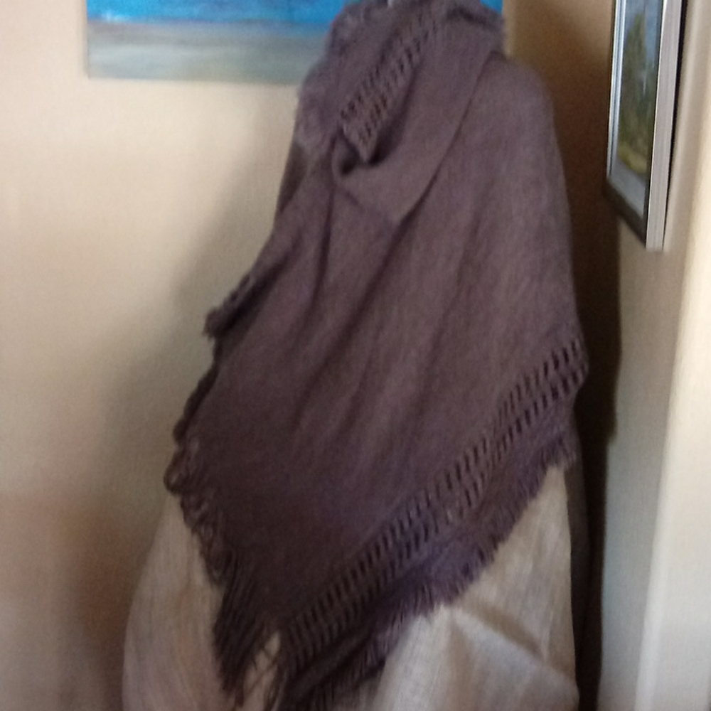 Charcoal Grey knit Poncho
